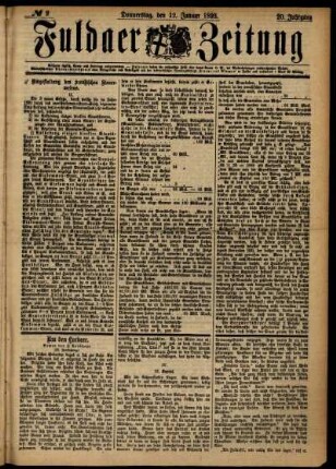 Ausgabe vom Donnerstag, den 12. Januar 1893.