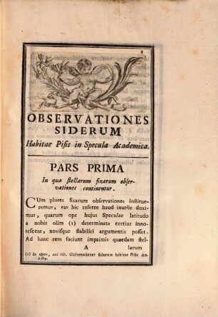 Observationes siderum habitae Pisis ab a. 1769 - 1773