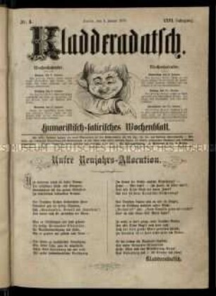 Satirezeitschrift "Kladderadatsch". 26. Jahrgang 1873