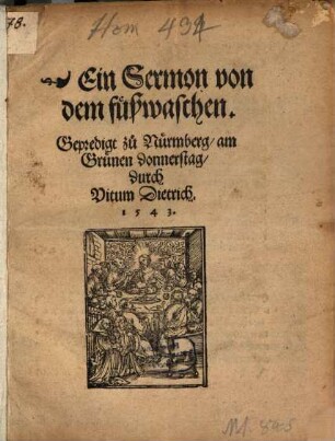 Ein Sermon von dem füßwaschen
