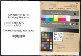 Entnazifizierung Karl Heinz Schmachtenberg , geb. 19.01.1917 (Ingenieur)