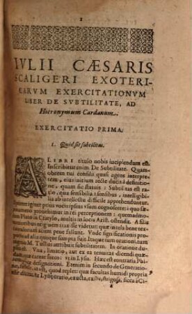 Iulii Caesaris Scaligeri Exotericarum Exercitationum Liber XV. De Subtilitate, Ad Hieronymum Cardanum : In fine duo sunt Indices ...