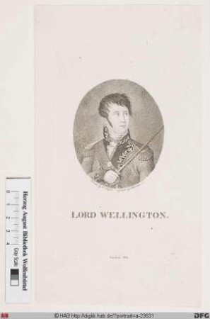 Bildnis Arthur Wellesley Wellington, 1814 1. Duke of