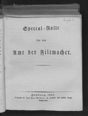 Special-Rolle für das Amt der Filtmacher