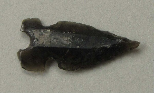 Arrowhead made from obsidian