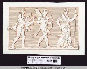 Orpheus, Herkules und Minerva