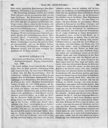 Freiligrath, F.: Gedichte. 2. Aufl.. Stuttgart, Tübingen: Cotta 1839
