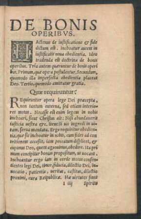 De Bonis Operibus.
