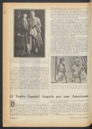 El teatro español juzgado por una americana