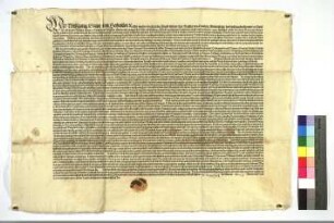 Transsumpt einer Urkunde von 1541 Mai 17: Kaiser Karl V bestätigt dem Deutschen Orden ein Privileg König Ruprechts, wonach alle Deutschordensperso...