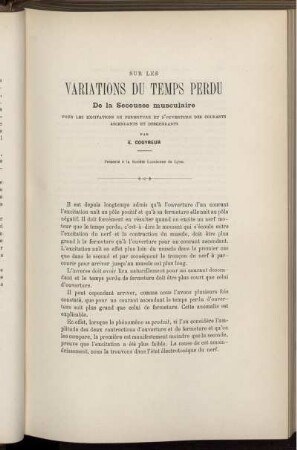 Variations Du Temps Perdu
