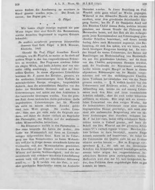 Fluegel, G.: De arabicis scriptorum graecorum interpretibus. Meißen: Klinkicht 1841
