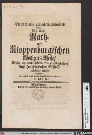 Dem Grabe ihres unvergeßlichen Predigers Herrn C. G. Rautenberg gewidmet von den sämtlichen Repräsentanten der Martinsgemeine in Braunschweig : Im Februar, 1776