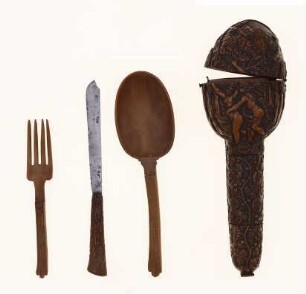 Messer, Gabel und Löffel in Köcher, 2006.M.439 a-d