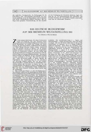 Das deutsche Buchgewerbe auf der Brüsseler Weltausstellung 1910