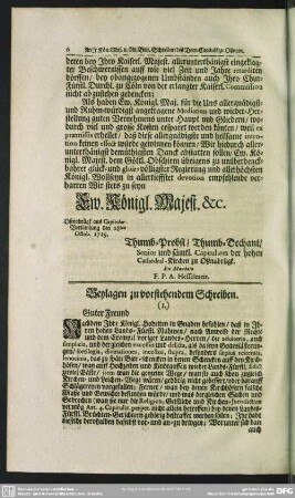 Beylagen zu vorstehendem Schreiben