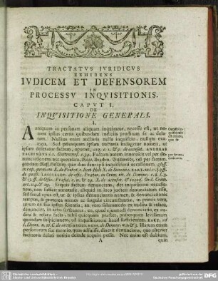 Caput I. De Inquisitione Generali