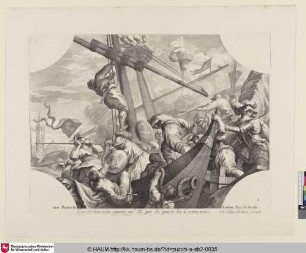 Combattimento seguito sul Pò per La presa di Cremona [F.M. Viscontis Niederlage auf dem Po bei Cremona]
