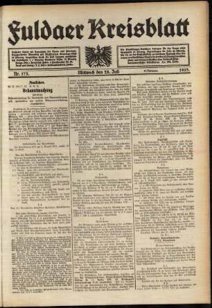 Ausgabe vom Mittwoch, den 28. Juli 1915.