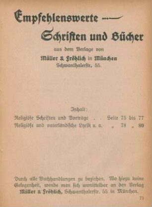 Empfehlenswerte Schriften und Bücher ...