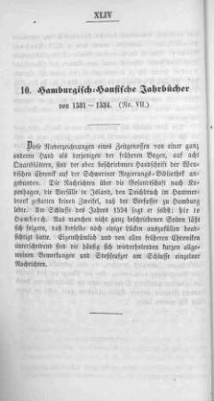 10. Hamburgisch-hansische Jahrbücher von 1531-1534. (No. VII.)