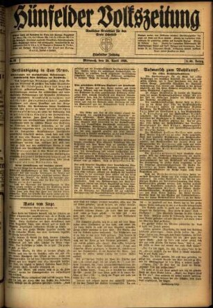 Ausgabe vom Mittwoch, den 28. April 1920.