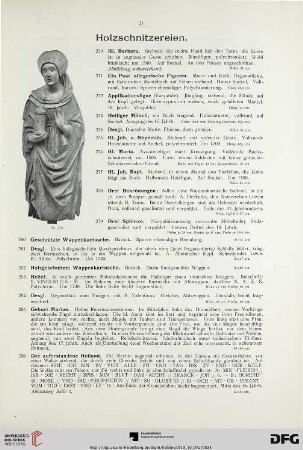 Holzschnitzereien (Nr. 270-298)