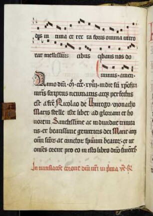 Cadelle mit Profilgesicht: A(nno domini M° CCC°XVIII°)