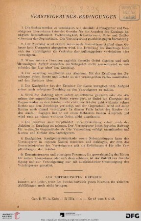 Versteigerungs-Bedingungen