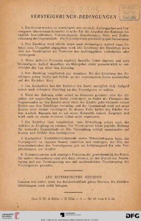 Versteigerungs-Bedingungen