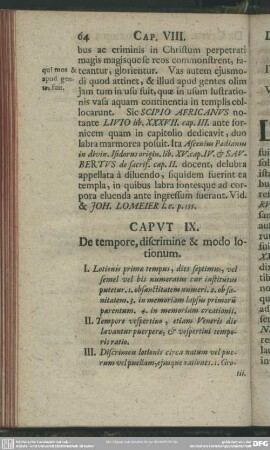 Caput IX. De tempore, discrimine & modo lotionum