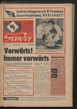 Betriebszeitung 'WF-Sender', Nr.2/1963 (10. Januar 1963)