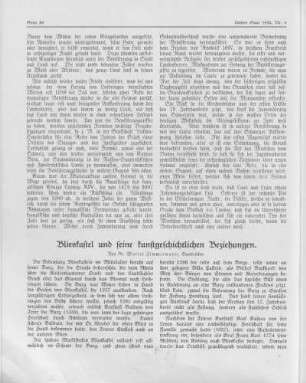 Blieskastel und seine kunstgeschichtlichen Beziehungen.