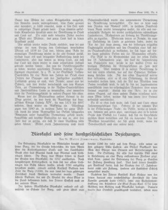 Blieskastel und seine kunstgeschichtlichen Beziehungen.