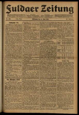 Erste Ausgabe vom Mittwoch, den 04. Juni 1913.