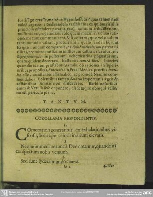 Corollaria Respondentis