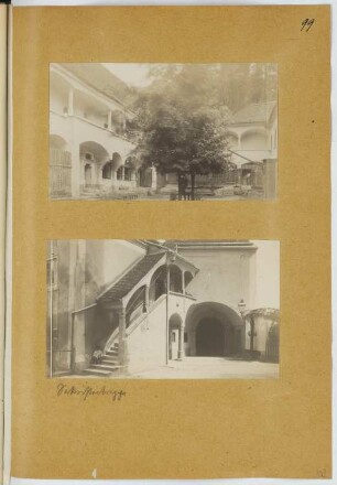 Innenhof, Steyr. Sakristeitreppe, Steyr: Ansichten (aus: Skizzen- und Fotoalbum 21)