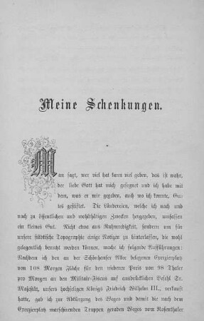 Meine Schenkungen