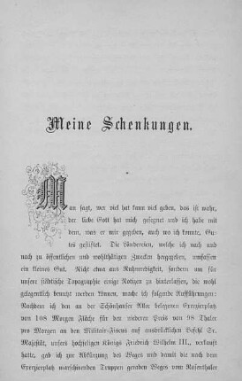 Meine Schenkungen