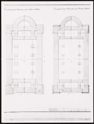Johanniskirche, Berlin-Moabit Ergänzungsbauten: Grundriss des 2. und 3. Banketts