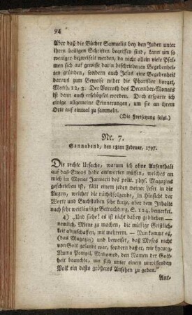 Nr. 7. Sonnabend, den 18ten Februar, 1797. - Nr. 8. Sonnabend, den 4ten März, 1798.