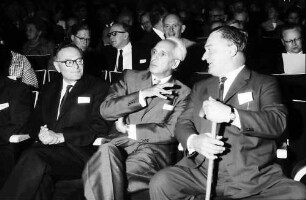13. Tagung 1963 Medizin; Eröffnung Lindau 1.7.63: Sir Hans A. Krebs, Severo Ochoa, Hugo Th. Theorell