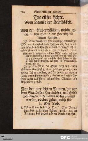 Die eilfte Lehre. Vom Stande der Herrlichkeit.