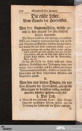 Die eilfte Lehre. Vom Stande der Herrlichkeit.