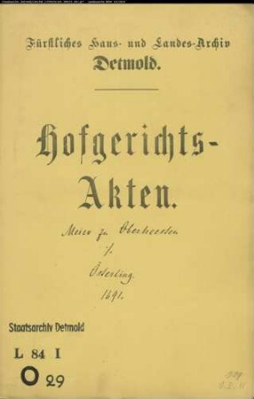 Österling, Johann Kord zu Vahlhausen gegen Johann Bernd, Meier zu Oberbarkhausen - Brautschatz