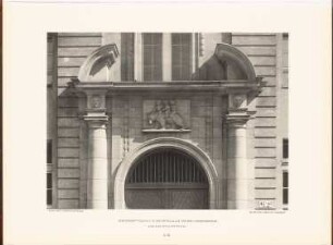 Gemeindedoppelschule an der Pappelallee und der Lychener Straße, Berlin: Detail Portal Schulhaus (aus: Neubauten der Stadt Berlin, Bd. V, 1907)