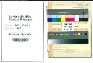 Entnazifizierung Elisabeth Canisius, geb. 27.07.1890 (Schneiderin)