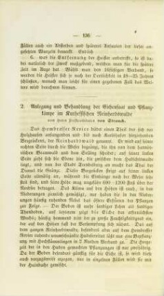 2. Anlegung und Behandlung der Eichensaat und Pflanzkämpe im kurhessischen Reinhardswalde