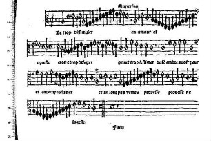 Trẽte et deux chãsons musicales/ a quatre parties nouuellemẽt et trescorrectemẽt imprimees