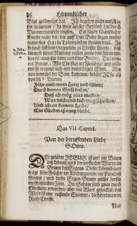 Das VII. Capitel. Von der beruffenden Liebe Gottes.